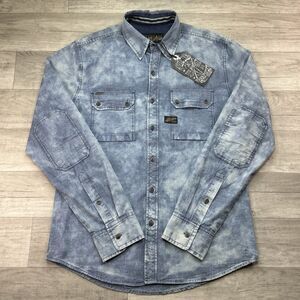 Affliction Sunset Blues Woven Shirt Mens M NWT Blue Long Sleeve Cotton